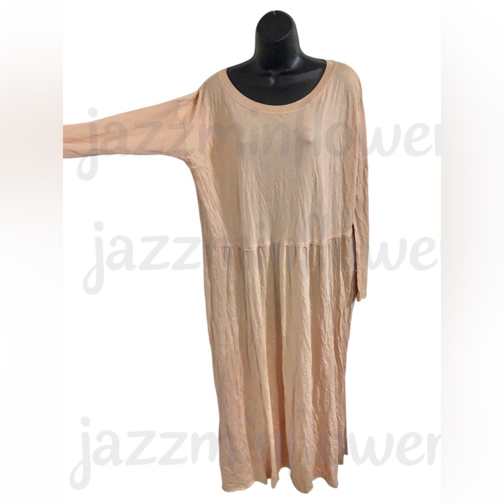 Free People FP Beach TAN‎ Cameron slouchy very Oversized Maxi Dress size XS new